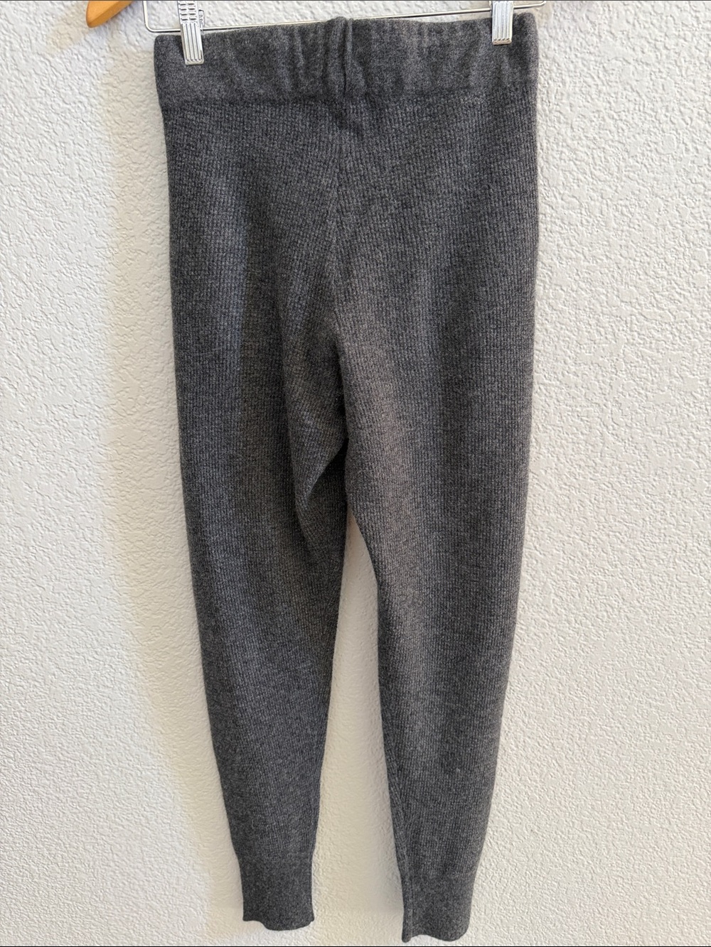 The Cashmere Project 100% Cashmere Waffle Knit Sweatpants Leggings Gray XS - Picture 6 of 8